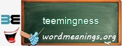 WordMeaning blackboard for teemingness